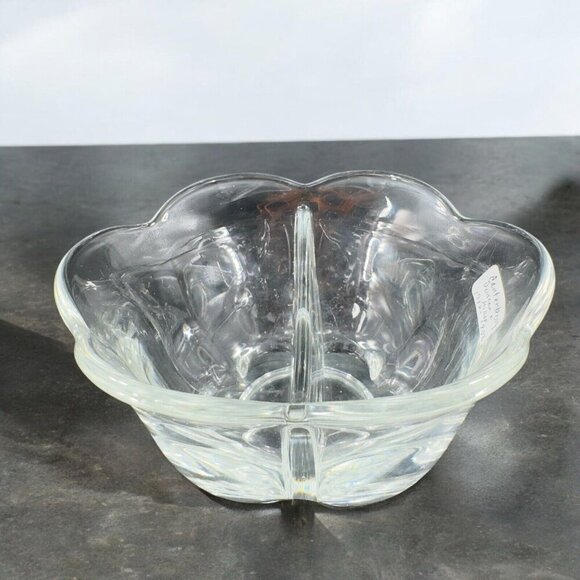 VTG Duncan Miller Glass Co Clear Divided Dish Bowl Footed Vintage Glass Decor - Picture 2 of 15